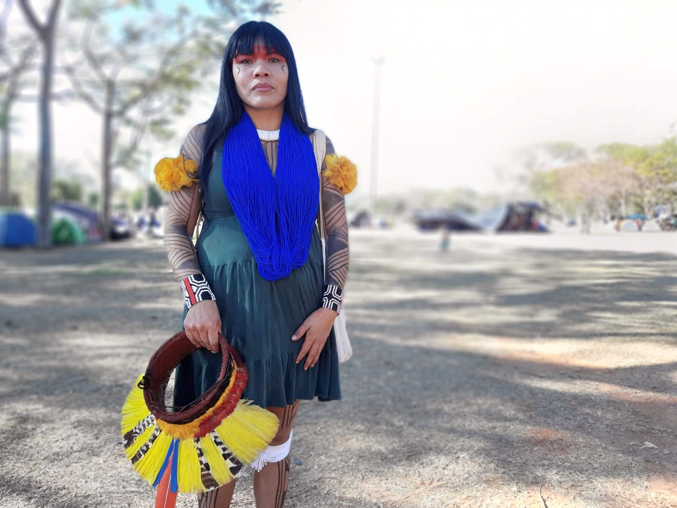 Watatakalu Yawalapiti, one of the female leaders of the Xingu Women's Movement. Image by Maria Fernanda Ribeiro. Brazil, 2019. Watatakalu Yawalapiti, one of the female leaders of the Xingu Women's Movement. Image by Maria Fernanda Ribeiro. Brazil, 2019.
