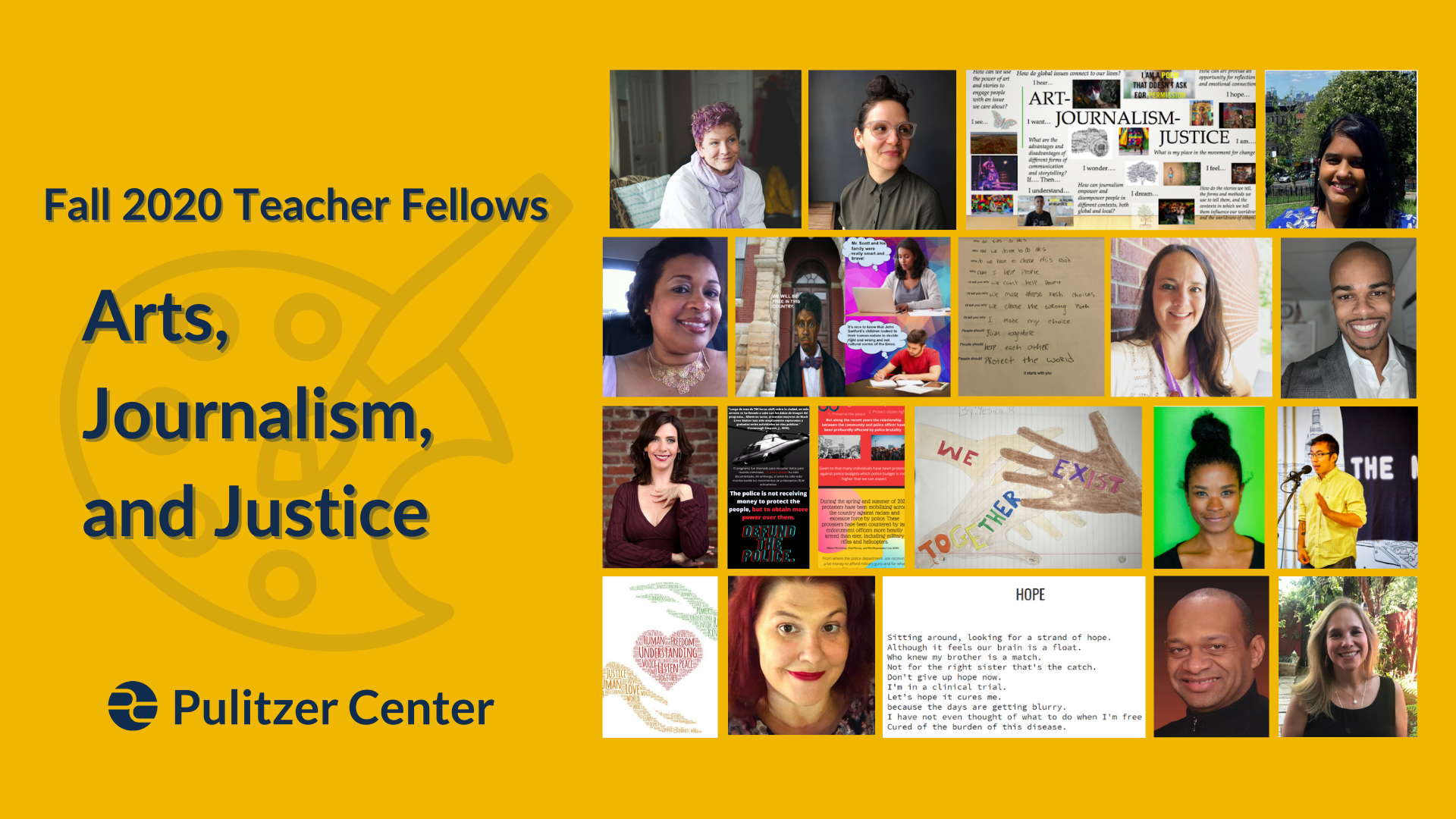 Congratulations to the "Arts, Journalism and Justice" Teacher Fellows! Graphic by Amanda Nyakela Nyang'oro. Media file: 2.png