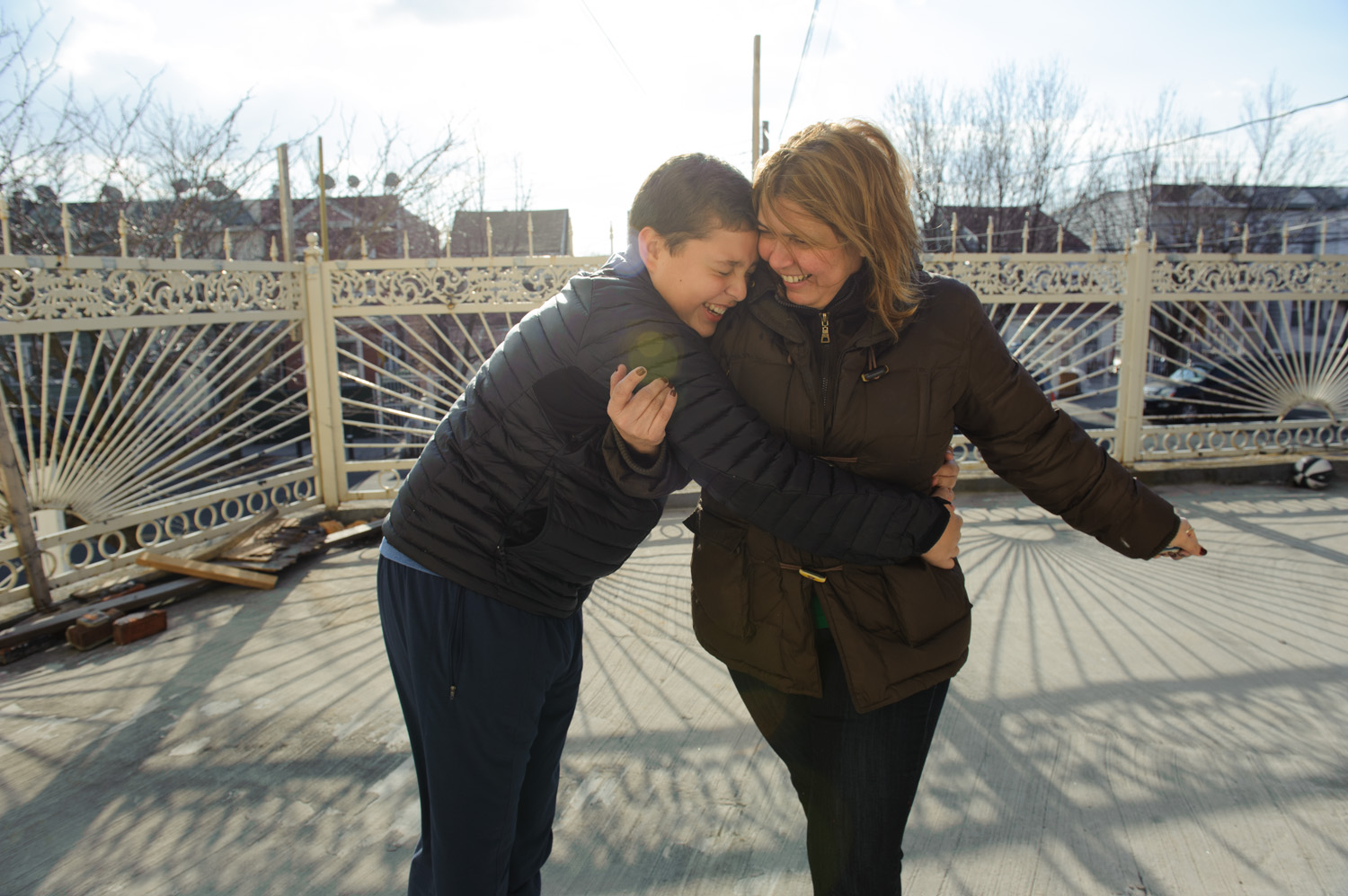 Blanca and her son Guido play in Corona, Queens. Image by Alice Proujansky. United States, 2014.