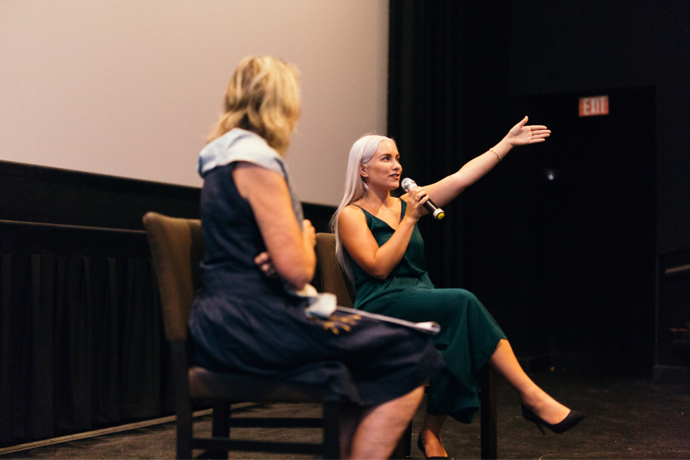 2017 Student Fellow Erin McGoff elaborates on her film that tells the stories of Lao people affected by the U.S.'s bombings of Laos during the Vietnam War. Image by Matt Francisco. United States, 2019. 2017 Student Fellow Erin McGoff elaborates on her film that tells the stories of Lao people affected by the U.S.'s bombings of Laos during the Vietnam War. Image by Matt Francisco. United States, 2019.
