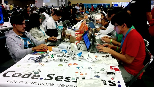 On July 24, 2015 students in Guadalajara program during a week-long event called CampusParty aimed at improving technology expertise. Image by Kara Andrade. Mexico, 2015. On July 24, 2015 students in Guadalajara program during a week-long event called CampusParty aimed at improving technology expertise. Image by Kara Andrade. Mexico, 2015.