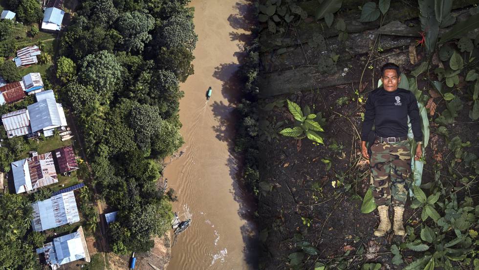José Gregorio un indígena tikuna, líder de la Guardia Indígena Ambiental de la comunidad de San Martín de Amacayacu, en la Amazonía colombiana.