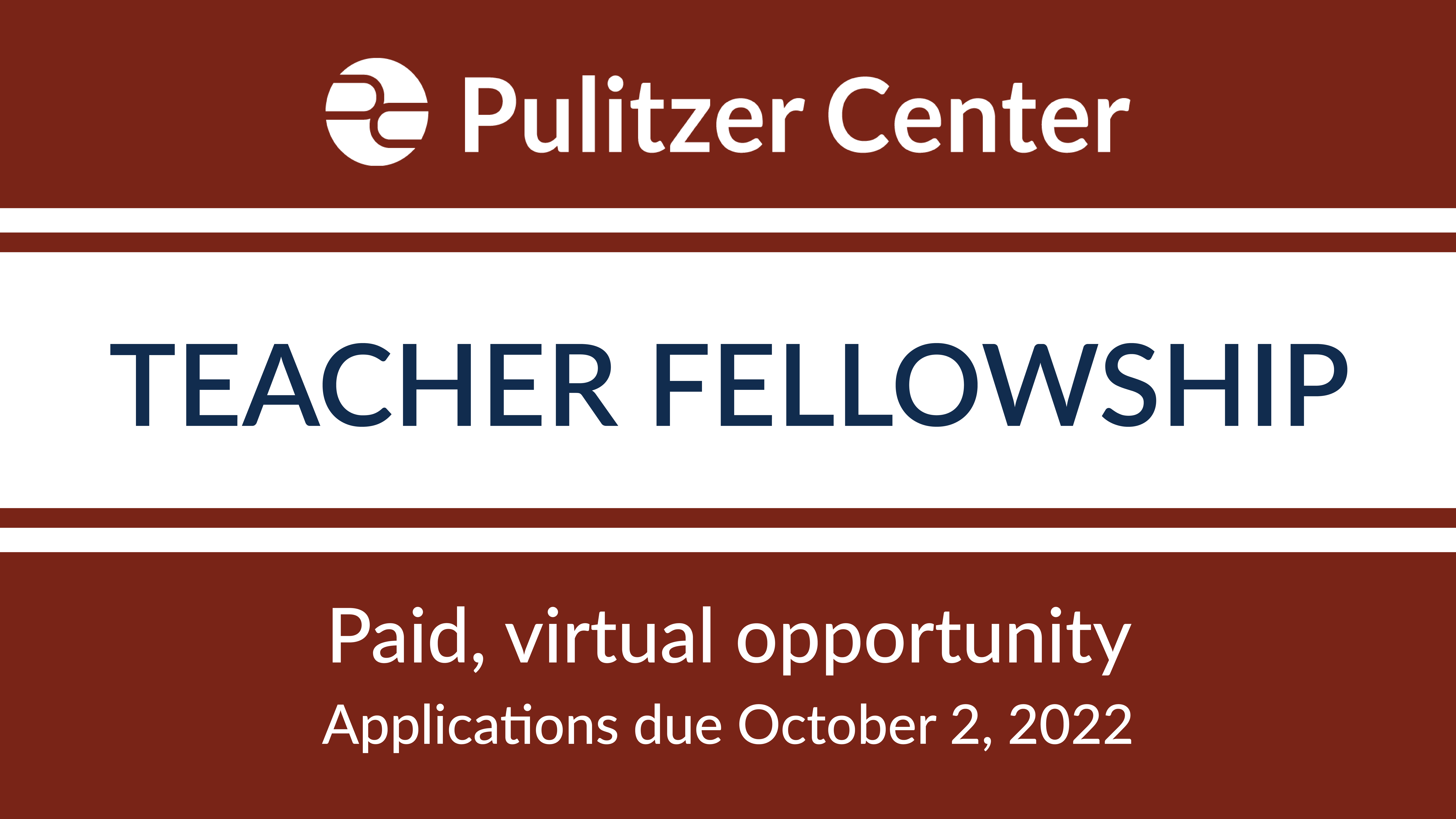 2022 teacher fellowship.png Graphic stating an extension to the deadline to submit applications for the 2022-23 Teacher Fellowship