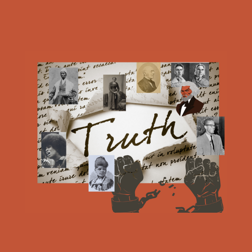 Radical Possibilities Collective Logo Radical Possibilities Collective Logo -collage of photos of Black Americans with orange borders