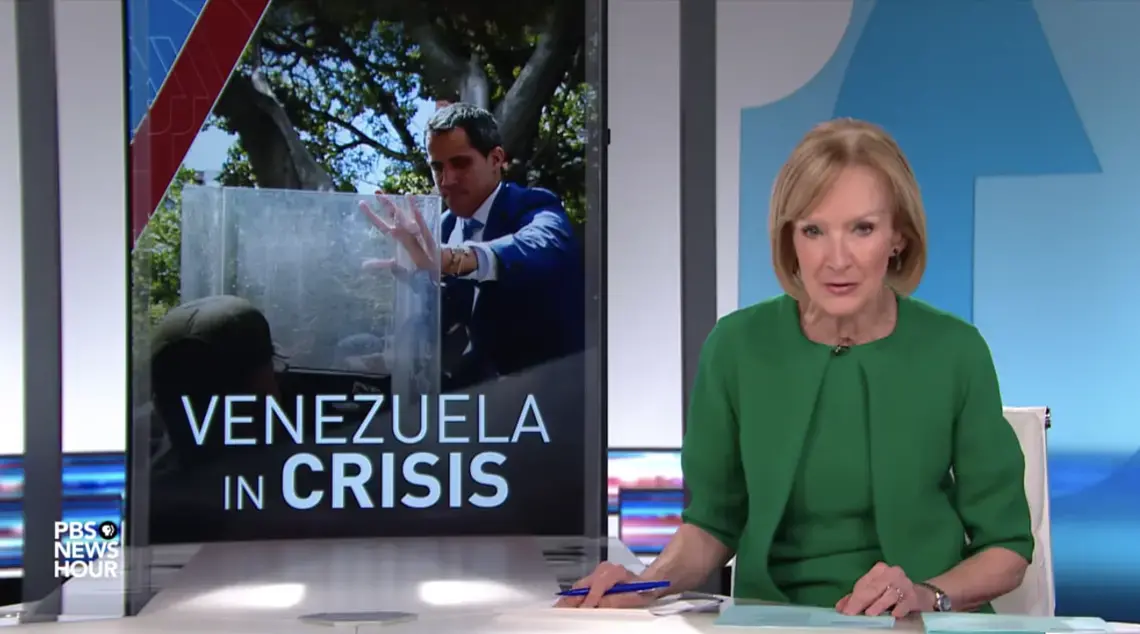 PBS NewsHour covers the ongoing crisis in Venezuela. Image by PBS NewsHour. United States, 2019.