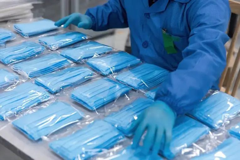 With the global spread of novel coronavirus, medical mask production workers are organizing masks to prepare for the epidemic. Image by InkheartX / Shutterstock.