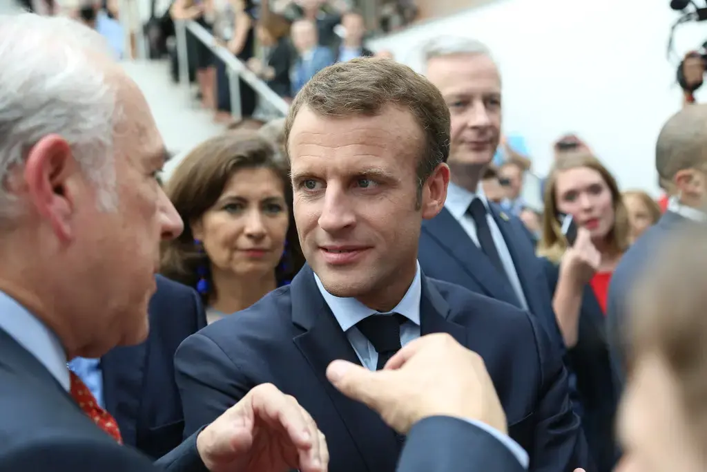 OECD Forum 2018 - Arrival of Emmanuel Macron - President of France. Image by Organisation for Economic Co-operation and Develop / Ceative Commons. France, 2018.