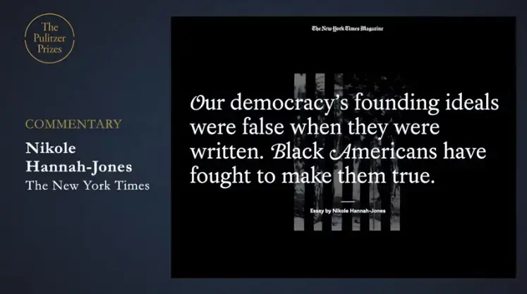 1619 Project wins Pulitzer Prize