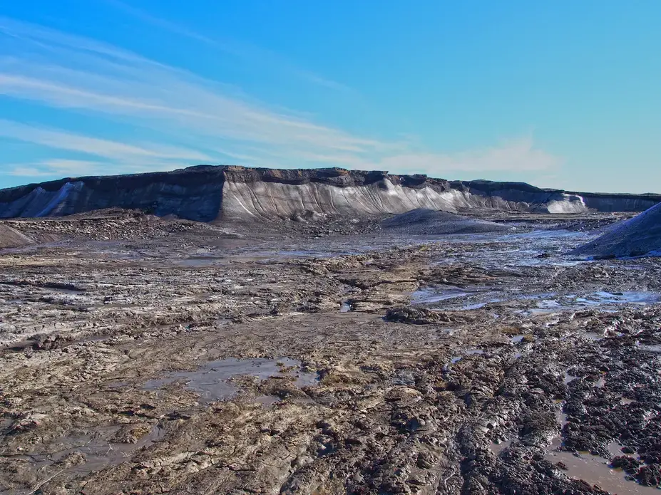Permafrost disturbances in the 2014 study area on Forsheim Peninsula, Ellesmere Island, Nunavut, Canada. Image by A. Cassidy. Canada, 2014.
