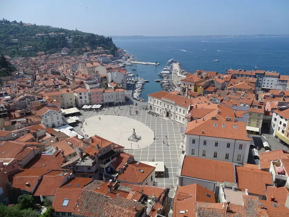 Slovenia only has 29 miles of coastline.&nbsp;Pictured is the coast of Piran. The official borders between Slovenia and Croatia have not yet been decided so the Slovenes are fighting for more coast. Image by Olivia Watson. Slovenia,&nbsp;2018.