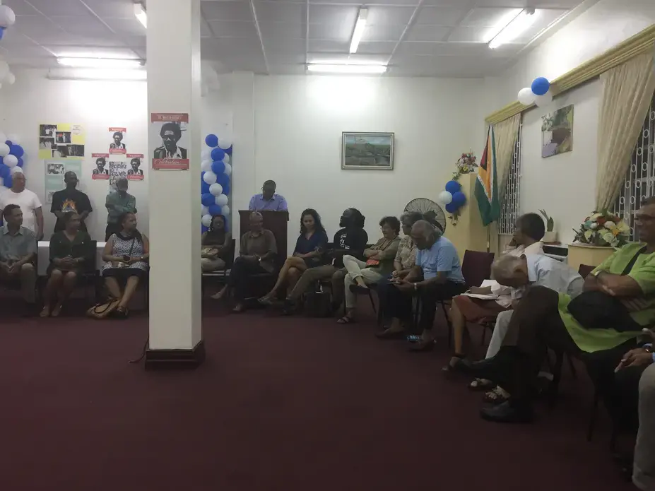 The commemoration for Walter Rodney hosted by the Working People’s Alliance, a socialist political party. Image by Campbell Rawlins. Guyana, 2017.