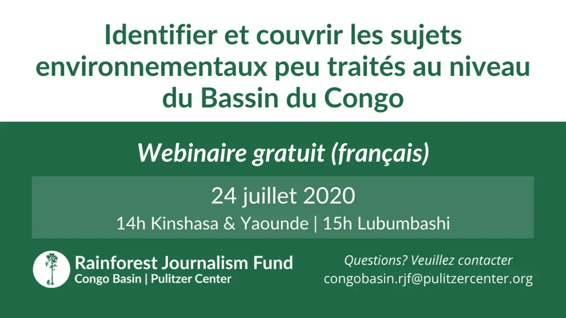 Identifier et couvrir les sujets environnementaux peu traités au niveau du Bassin du Congo (Webinaire).