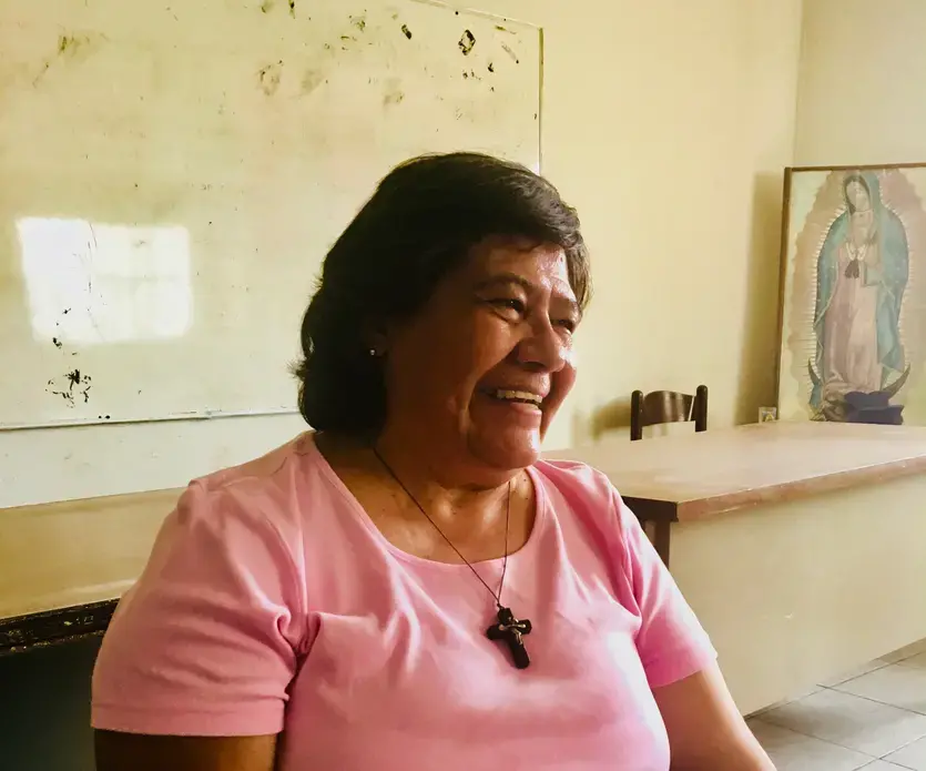 Sister Maria Antonia Aranda, a Mexican nun whose motherhouse is located in Michigan, runs a migrant shelter in Ciudad Juárez. Image by Lily Moore-Eissenberg. United States, 2019.