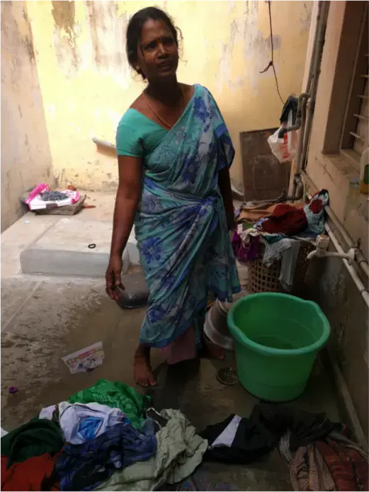 Devi, a housemaid, started working to provide for her family in the fifth grade.&nbsp;Image by Praveena Somasundaram. India, 2017.