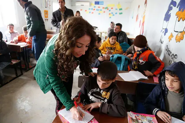 Getting refugee children through school is difficult, but chances of attending university are slim. Image courtesy of DFID / CC BY 2.0. Jordan, 2015.