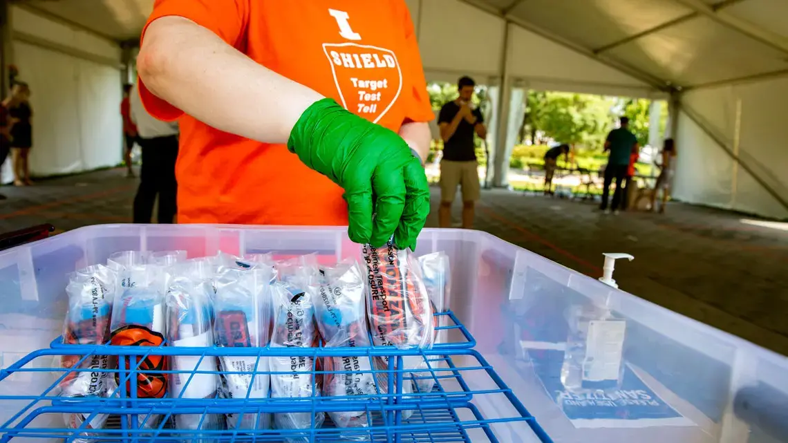 This fall, the University of Illinois, Urbana-Champaign, plans to test all 60,000 students and faculty members multiples times per week. Image courtesy of University of Illinois, Urbana-Champaign. United States, 2020.