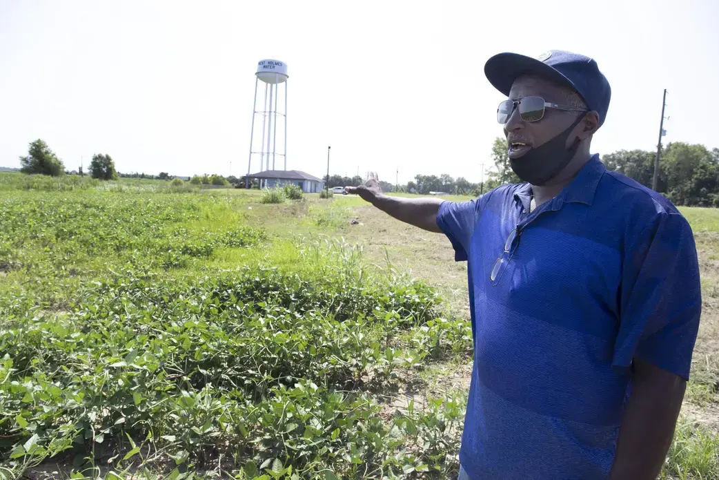 Calvin Head works with Mileston Co-op in Tchula, which provides jobs to young people to plant and harvest fresh vegetables to address Tchula’s food shortages. He and others provided food boxes to children forced home from school by the pandemic.