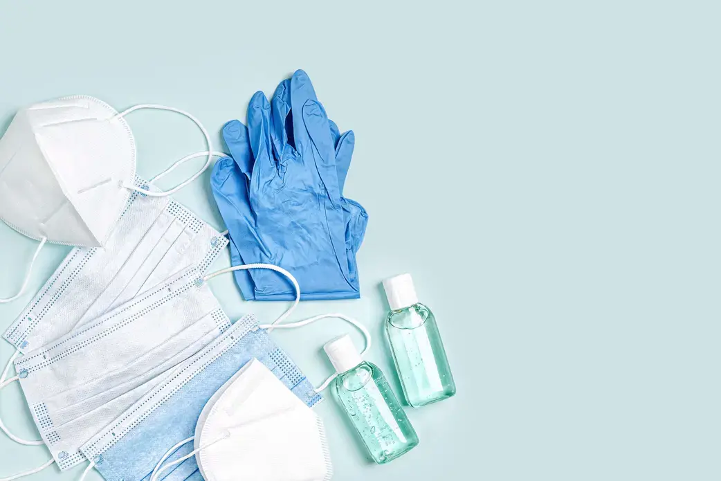 Face mask protection KN95 or N95 and surgical masks for protection. Image by Igisheva Maria / Shutterstock. 2020.