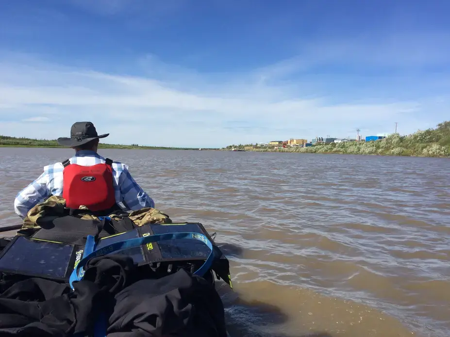 The town of Inuvik, from the Mackenzie River