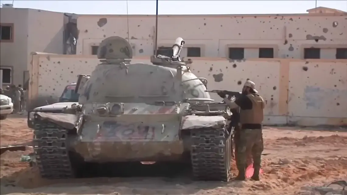 Libyan forces fight ISIS. Image by PBS NewsHour. Libya, 2018.