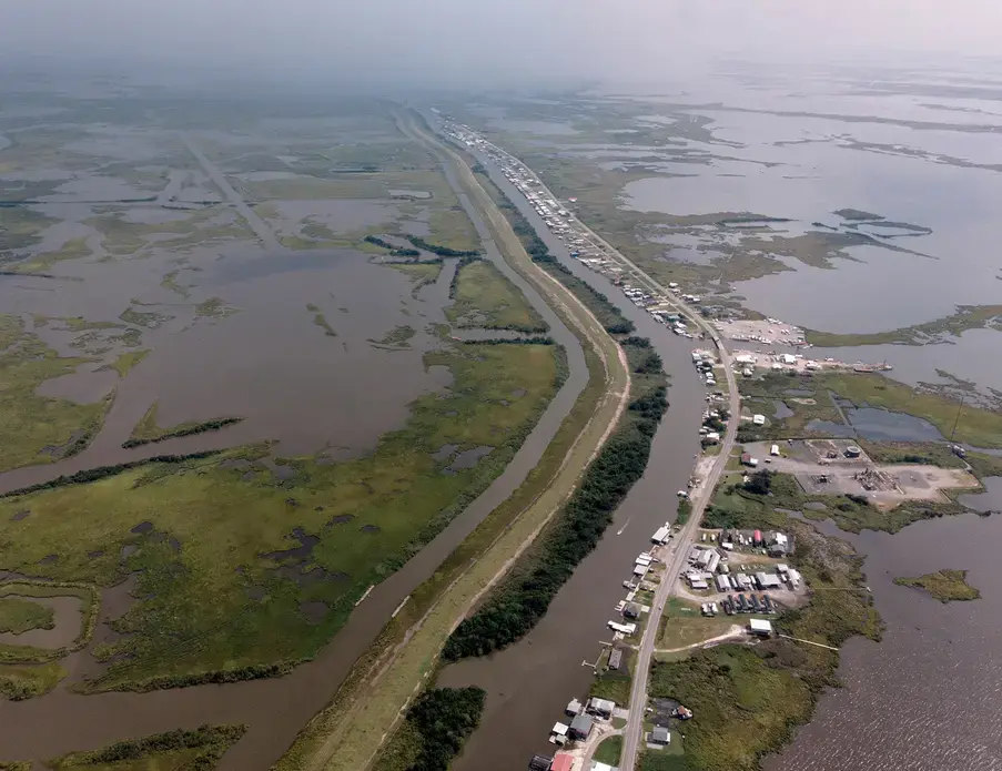 Aerial view of the Mississippi River Delta in the Gulf Coast. Image by Spike Johnson. United States, 2019.
