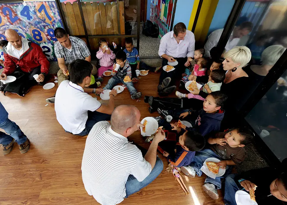 A visit to the Asociación Amigos del Niño Ayume orphanage in Bogota. Image by Tech. Sgt. Lesley Waters [CC BY 4.0]. Colombia, 2012.