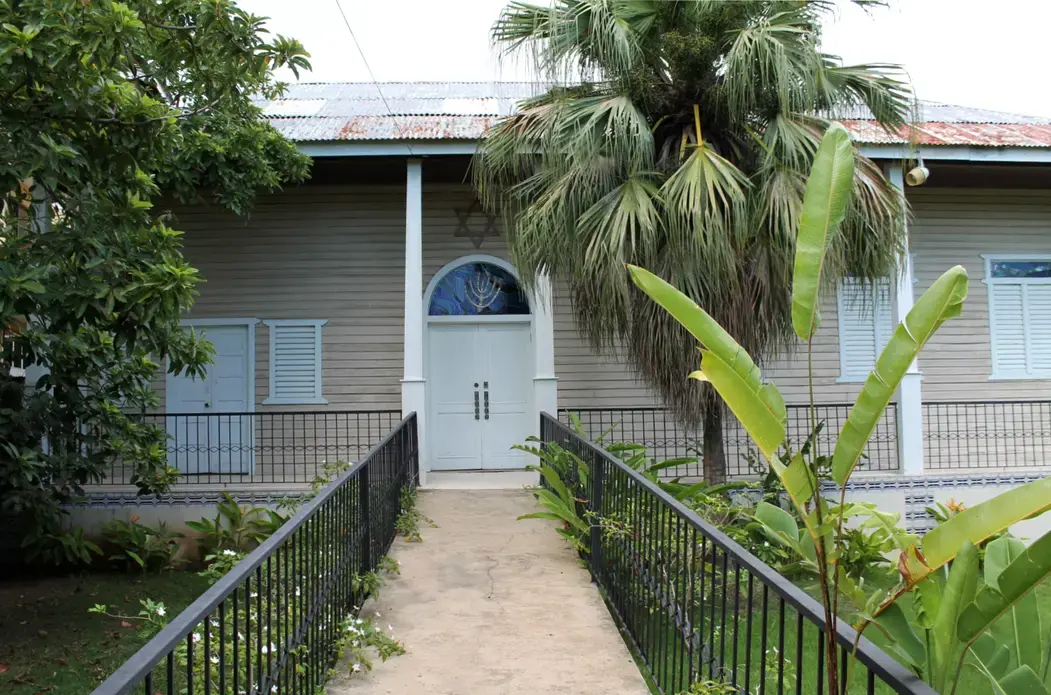 The synagogue in Sosua, Dominican Republic, was founded by the town’s Jewish refugees, but today it only offers services a few times a year. Image by Emily Codik. Dominican Republic, 2017.