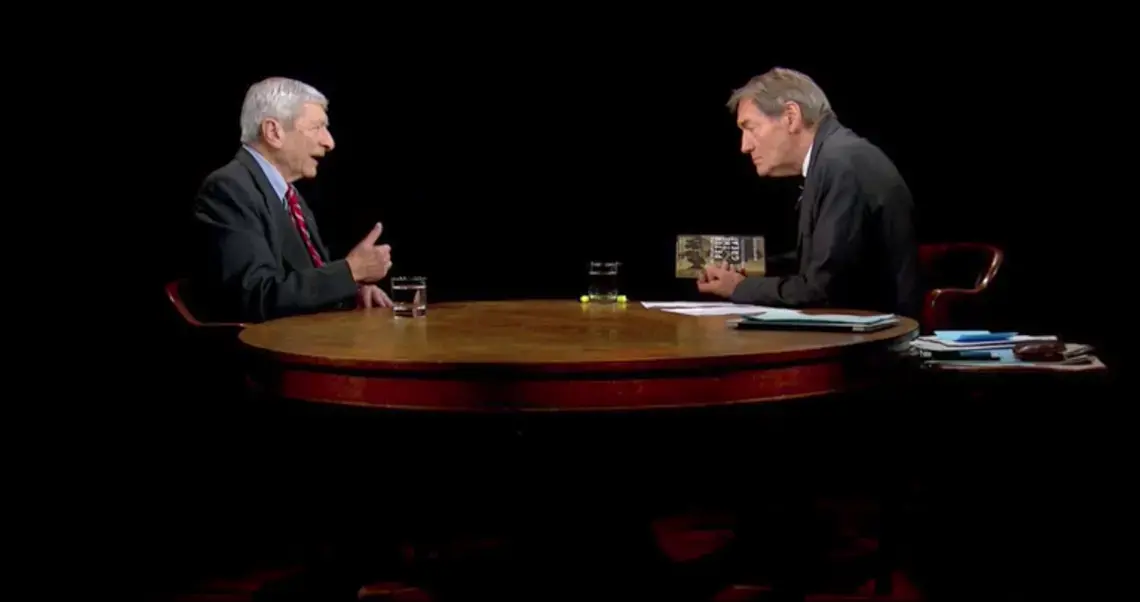 Pulitzer Center Senior Adviser Marvin Kalb speaks to Charlie Rose about Khrushchev and the Soviet Union during the Cold War. Still from video. United States, 2017.