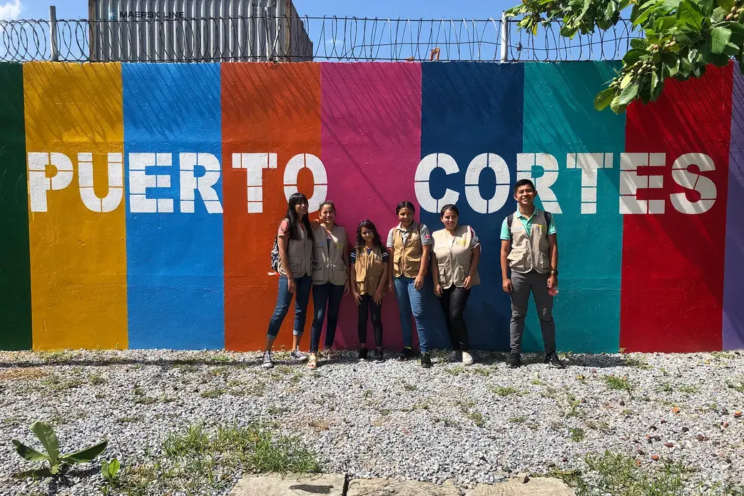 Ten-year-old Stephanie Dubón (third from left) takes part in a young journalists program in Puerto Cortés. Image by Jaime Joyce/TIME for Kids. Honduras, 2019.