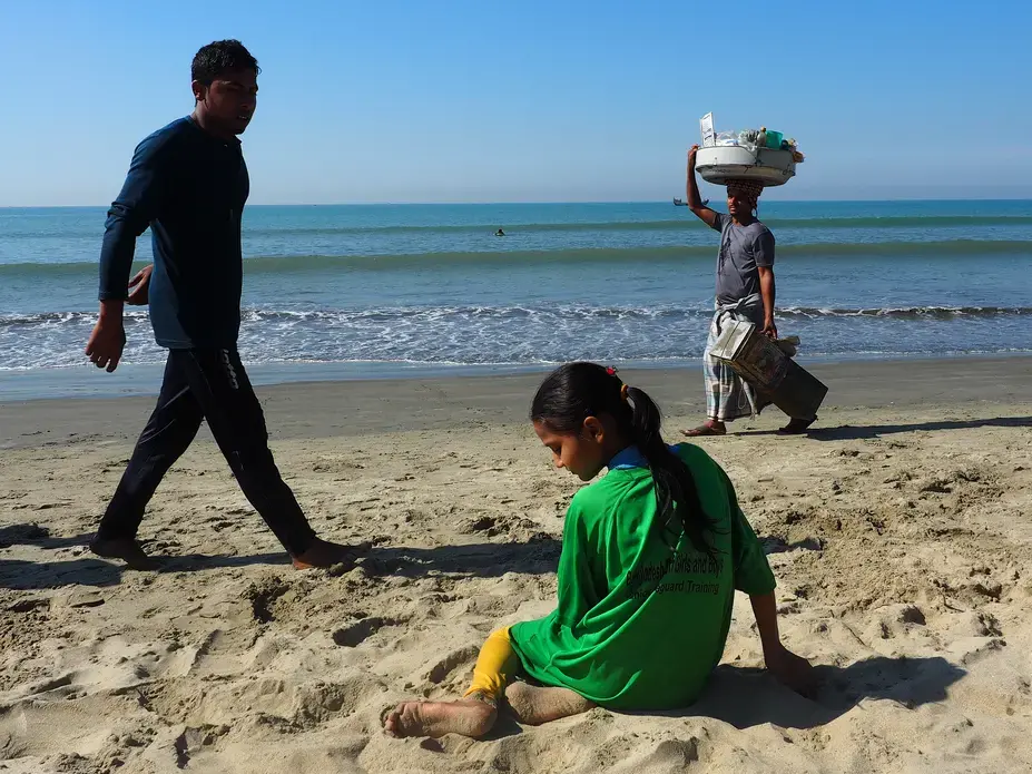 One of the surf girls on the beach. Image by Doug Bock Clark. Bangladesh, 2017. 