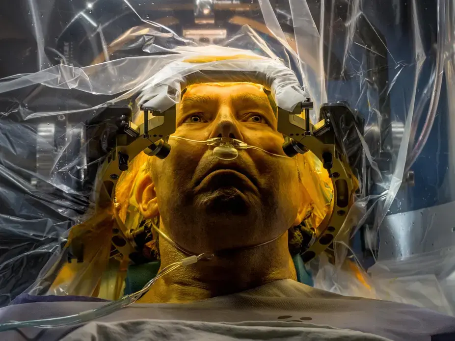 At the University of Florida, Parkinson’s disease patient Russell Price undergoes surgery to implant a deep brain stimulation (DBS) lead