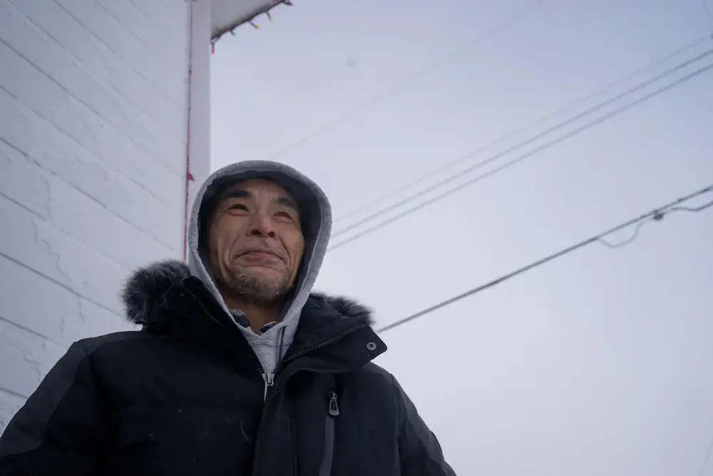 James Ungalaq, lead singer of Northern Haze. Image by Nick Mott. Canada, 2018.