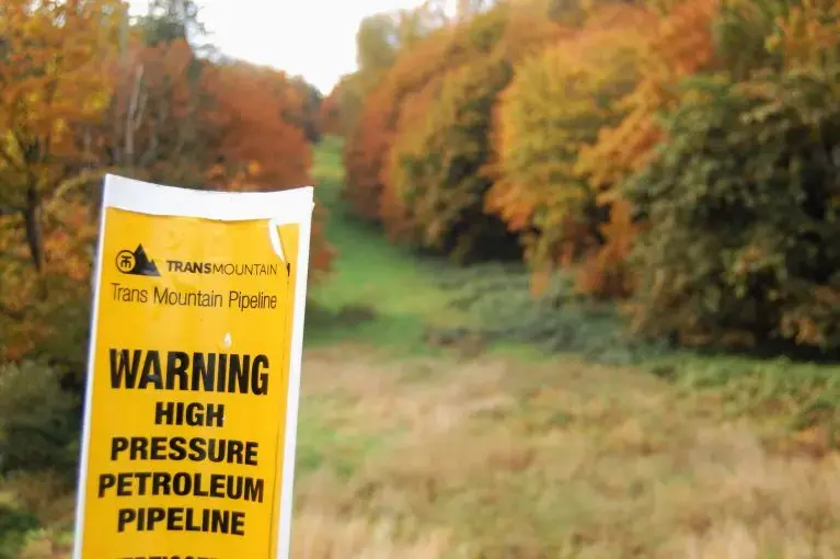 The existing Trans Mountain pipeline spans 1,150 kilometres in the Canadian provinces of Alberta and BC. Image courtesy of Jillian Kestler-D’Amours and Megan O’Toole/ Al Jazeera. Canada, 2019.
