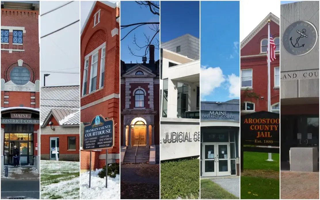 Jails and courthouses in Maine are pictured in these file photos. Composite photo courtesy of BDN.