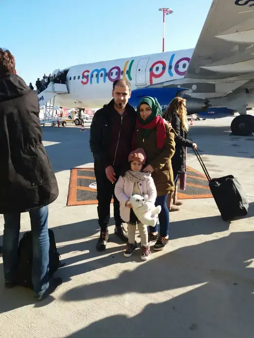 Abeer and her family arrive in Munich. Image provided by Abeer Albadawi. Germany, 2016.