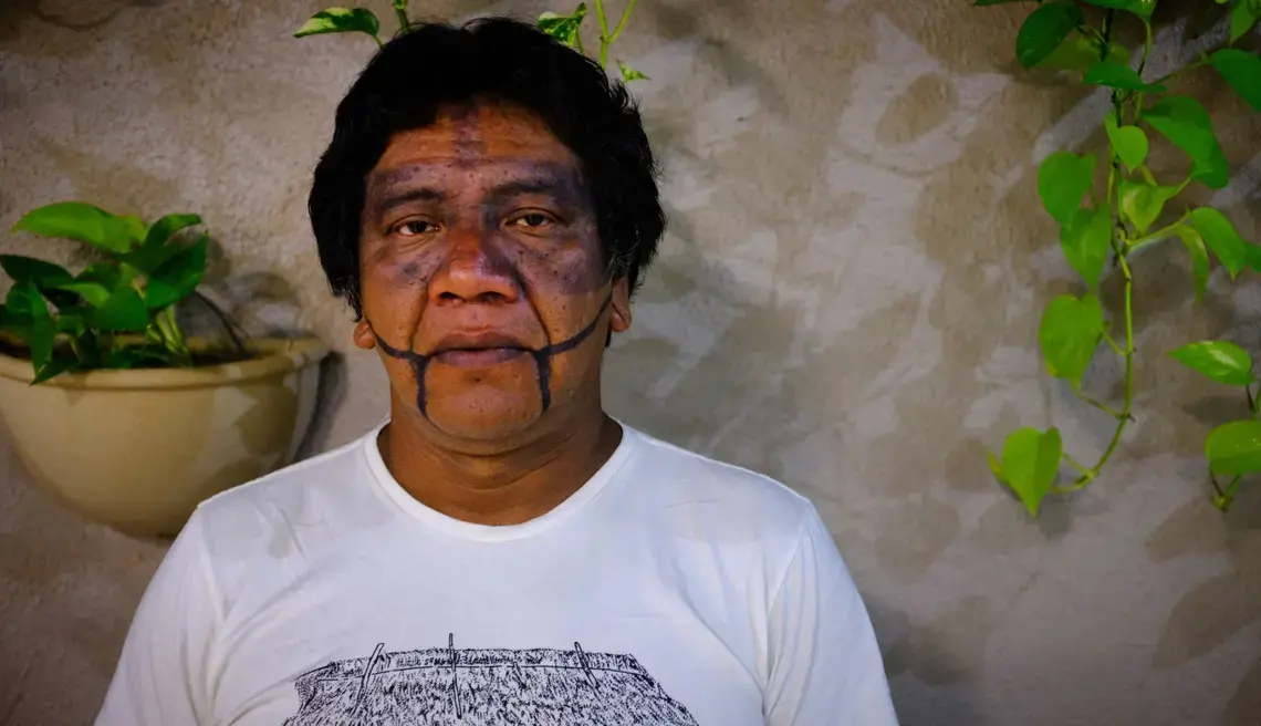 Kayapo leader Dotô Takakire is one of the main critics of the Ferrogrão "grain train" due to its projected environmental impacts. Image by Heriberto Araújo. Brazil, 2019.