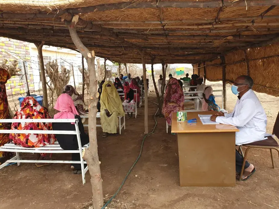 A COVID-19 screening center outside a neglected tropical disease clinic in Khartoum, Sudan