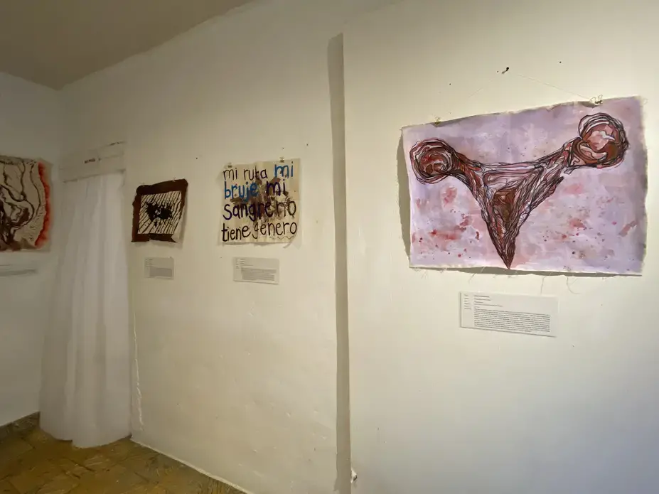paintings at menstrual exhibition