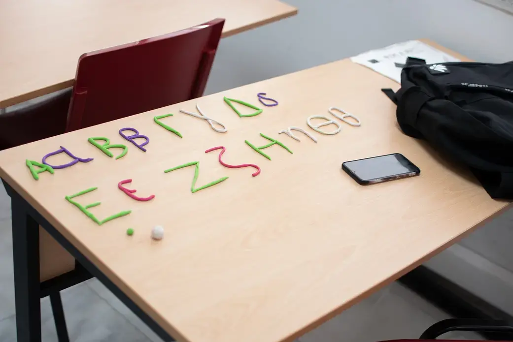 desk with letters
