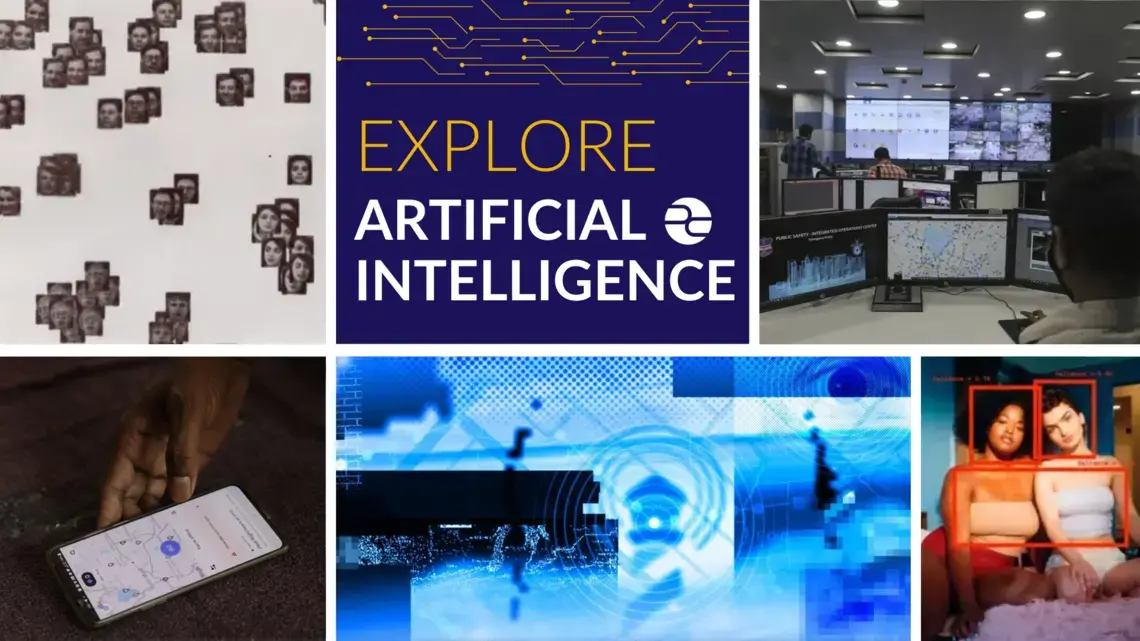 Decorative graphic reading "Explore artificial intelligence"