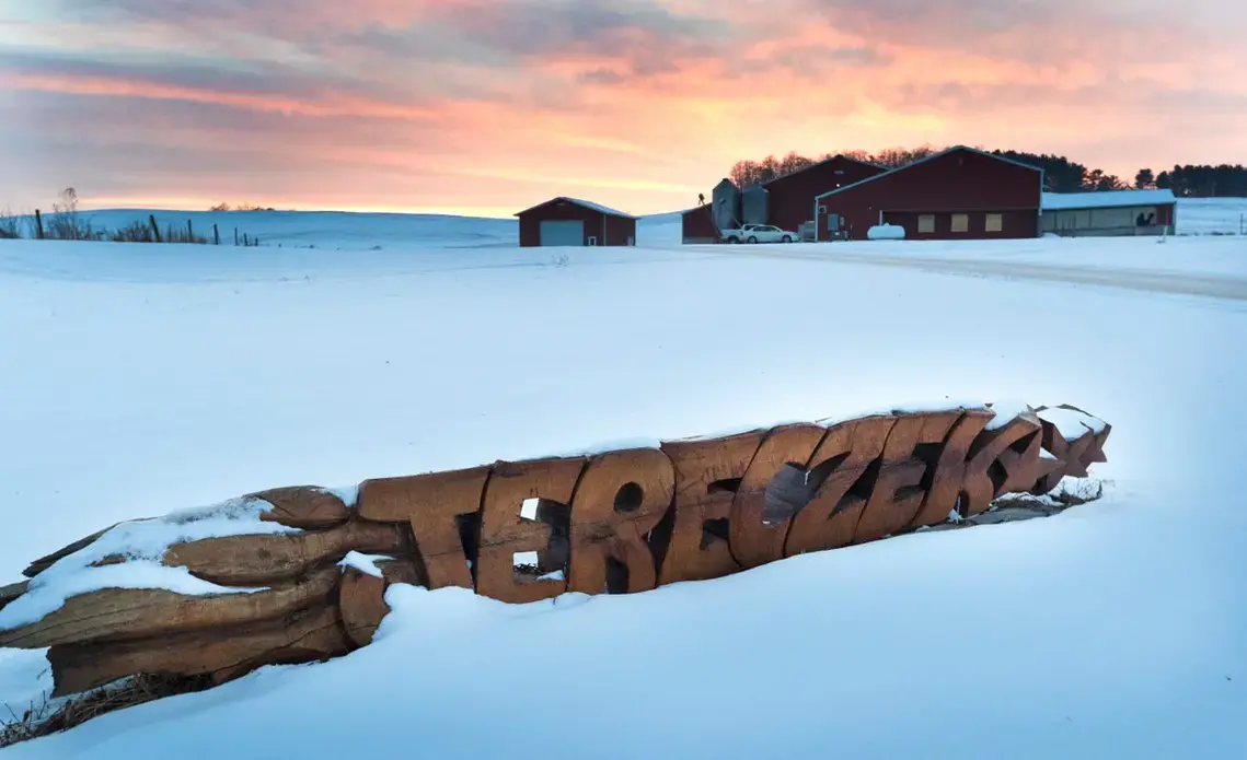 Paul Jereczek's family farm in the Trempealeau County village of Dodge. Image by Mark Hoffman. United States, 2019.