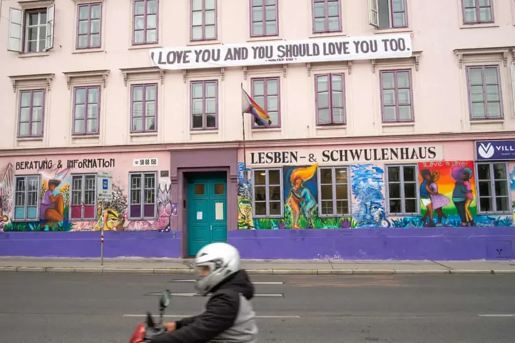 Faris, 35, from Addis Ababa, Ethiopia, identifies as non-binary and now lives in Austria, where they were granted political asylum. Faris works at ‘Queer Base’ in Vienna’s gay-friendly district. Image by Bradley Secker. Austria, 2020.