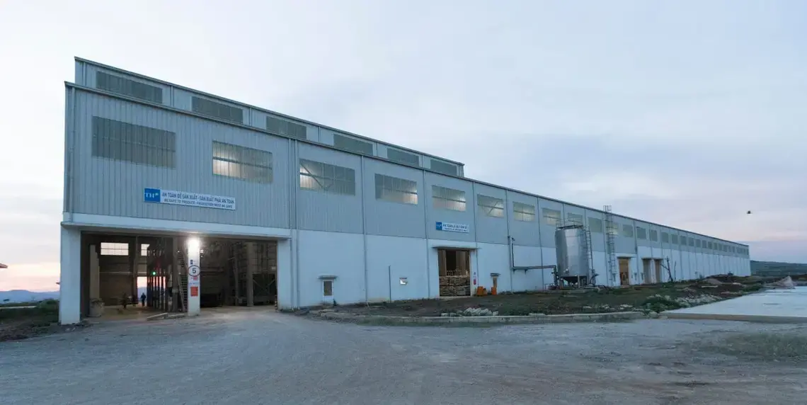 The feed warehouse at TH Milk's operations in Nghia Son, Vietnam. Image by Mark Hoffman. Vietnam, 2019. 