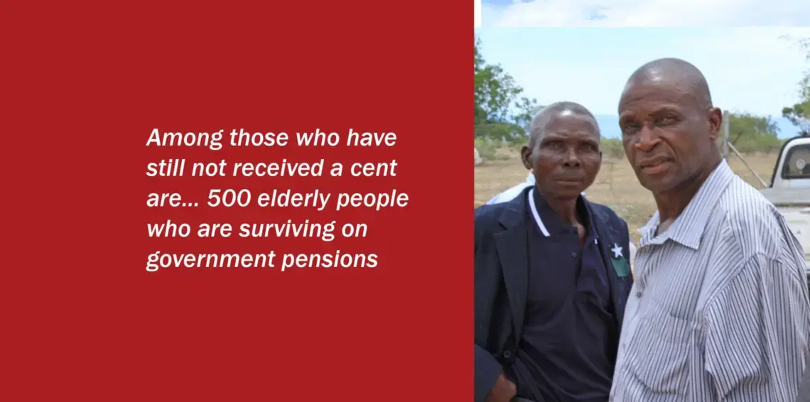 Many pensioners are waiting for MalaMala benefits. Image by Michelle Nel. South Africa, 2019.