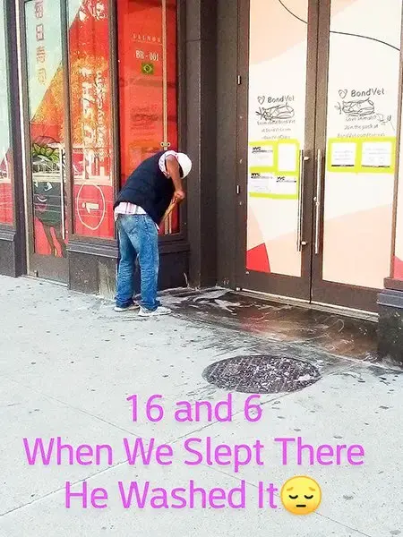 Ashley visits the street corner where she used to sleep before moving into a hotel. Image by Ashley Belcher. United States, 2020.