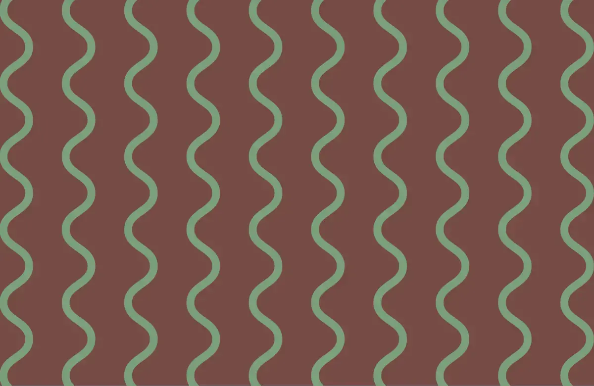 wavy green lines on a brown background