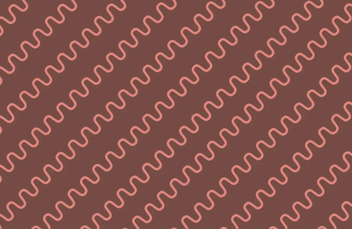 brown wavy lines against a pink background