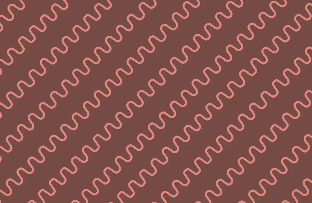 brown wavy lines against a pink background