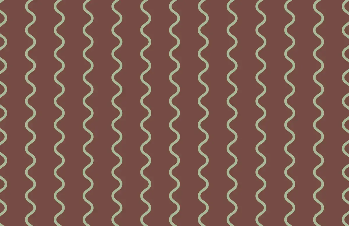 green wavy lines against a brown background