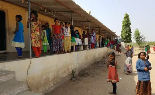 International Labor Organization estimates that 5.8 million children in India are working often under poor conditions, with many of them the victims of child labor trafficking. A few of the previously trafficked children are here in MVF residential bridge course camp in Ieeja in hopes of a better future. Image by Sri Harshini Malapati. India, 2016. 